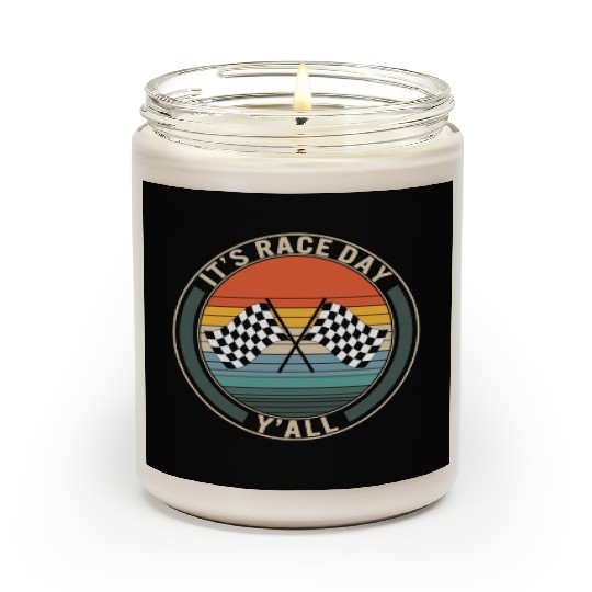 It's Race Day Y'all Scented Candles, Race Day Checkered