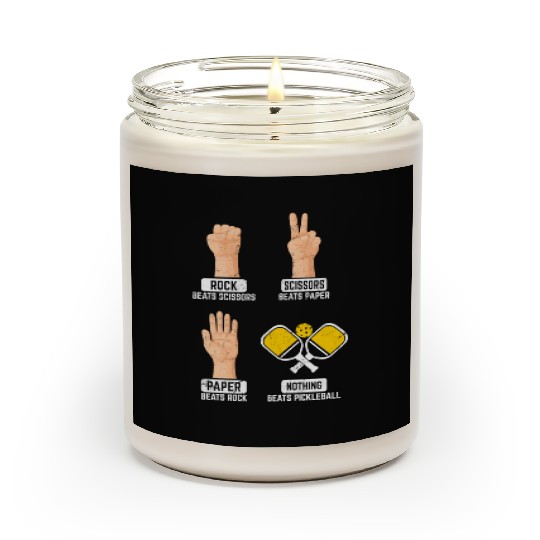 Rock Paper Scissors Nothing Beats Pickleball Playe Scented Candles