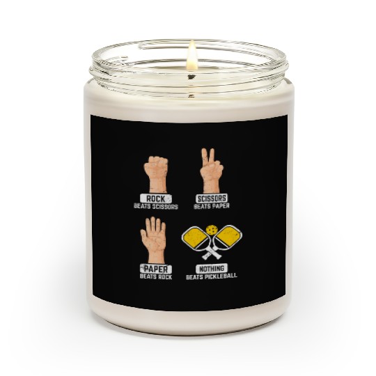 Rock Paper Scissors Nothing Beats Pickleball Playe Scented Candles