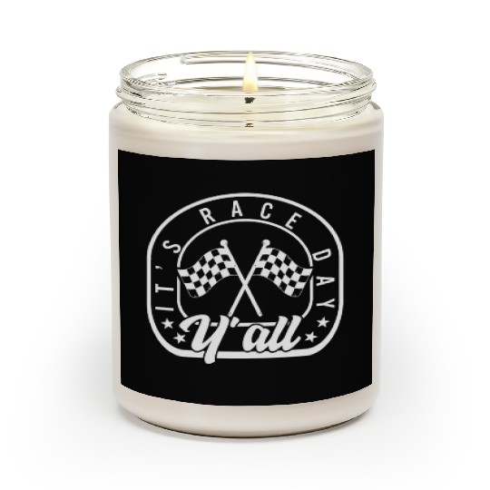 It's Race Day Y'all Scented Candles, Race Day Checkered