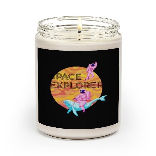 Space Explorer Two Astronauts and A Blue Whale Scented Candles