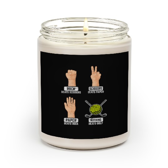 Rock Paper Scissors Nothing Beats Golf Funny Golfi Scented Candles