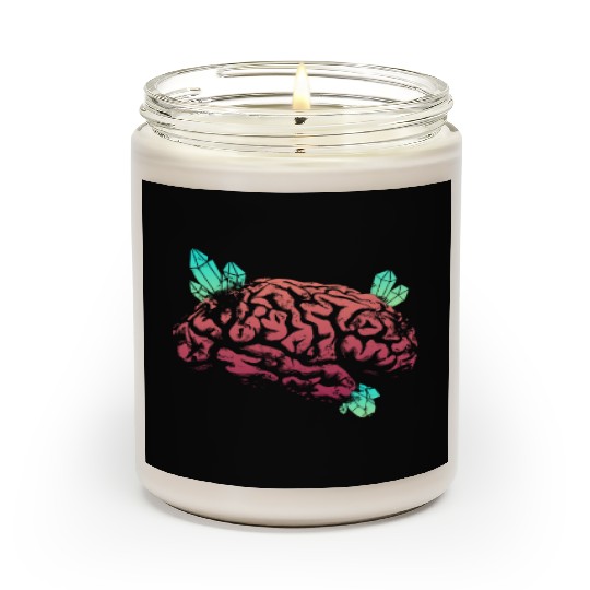 Brain with Crystal - Red and Green Scented Candles