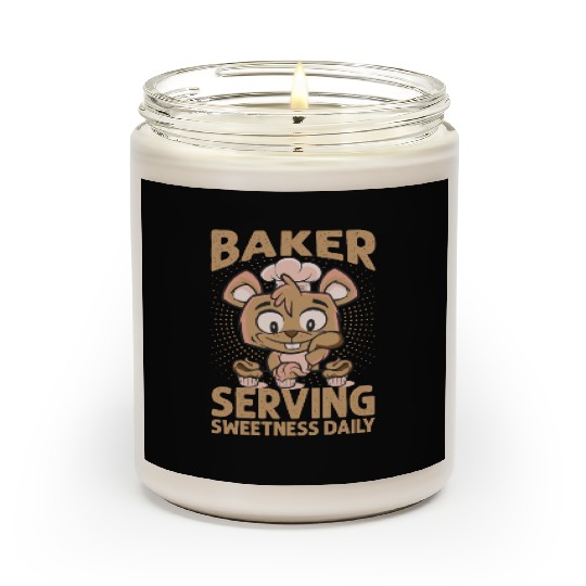 Baker Serving Sweetness Daily - Cakes - Funny - Ba Scented Candles