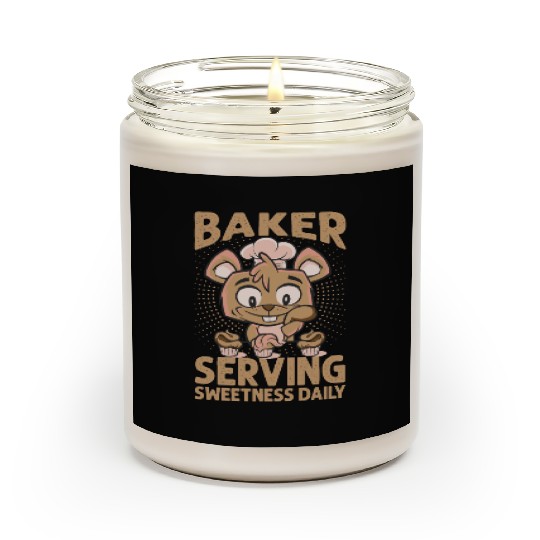 Baker Serving Sweetness Daily - Cakes - Funny - Ba Scented Candles