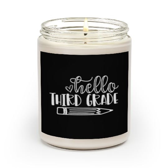 Back to School Hello Third Grade Student Teacher Scented Candles
