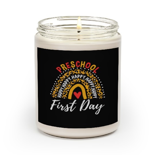 Rainbow First Day Of School Preschool Teacher Scented Candles