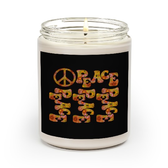 Psychedelic groovy Peace Scented Candles