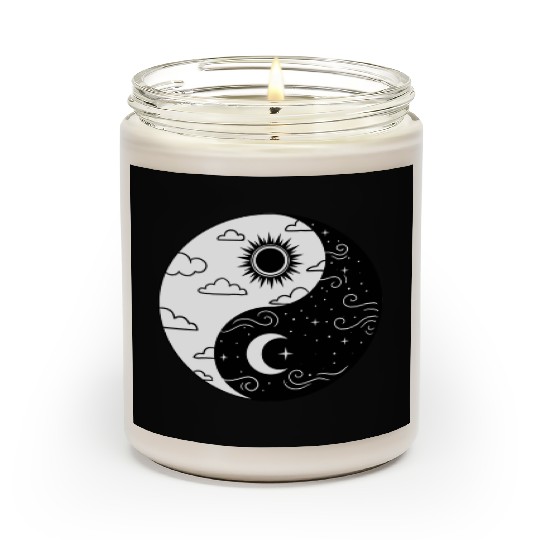 Sun and Moon Yin Yang for Yin Yang Art Lover Scented Candles