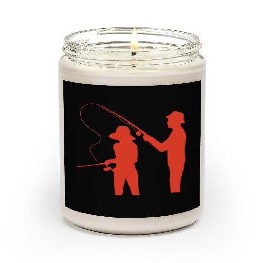 couple fisching dad daughter friends relax lovers Scented Candles