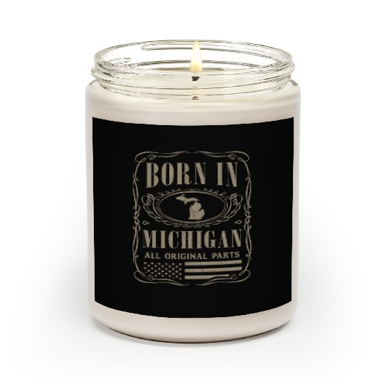 Vintage America US States Born Michigan Scented Candles