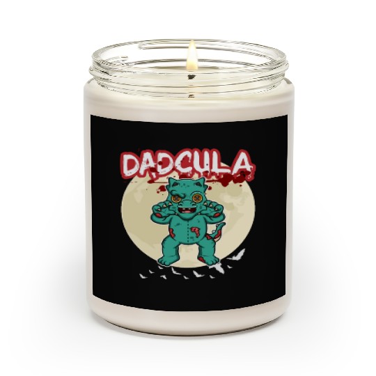 Dadcula Dracula Vampire Dad Funny Halloween Party Scented Candles