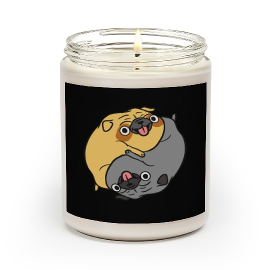 Pug Yin Yang for Yinyang Art Lover Scented Candles