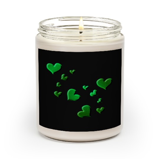 Hearts pattern green icon glitter Scented Candles