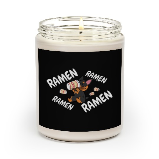 Doberman Instant Ramen Noodles Scented Candles