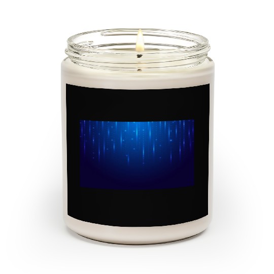 Navy Blue Glowing Neon Dots Scented Candles