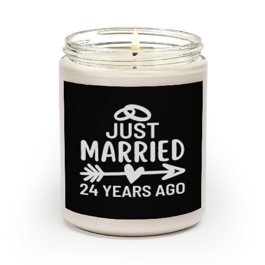 Just Married 24 Years Ago Wedding Anniversary Scented Candles
