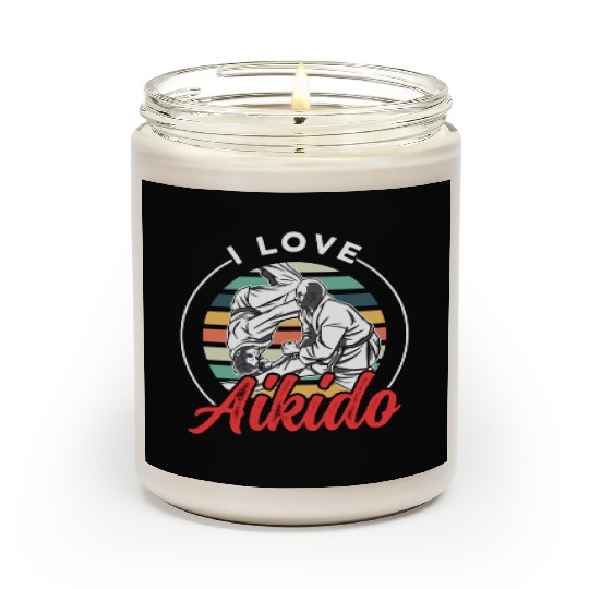 I Love Aikido Lover Fighter Training Martial Arts Scented Candles