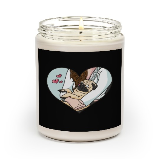 Funny lovely pug puppy Funny lovely pug puppy gift Scented Candles