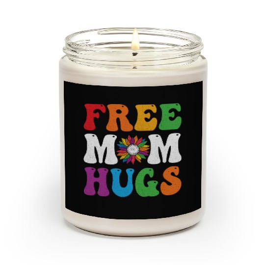Free Mom Hugs Sunflower Rainbow LGBT Lesbian Gay Scented Candles