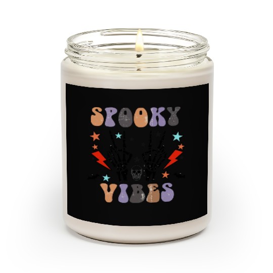 Spooky Vibes Retro Skeleton Hands Gift For Boys Scented Candles
