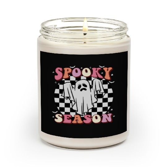 Spooky Season Halloween Vintage Text Design Scented Candles
