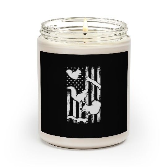 Cute Squirrel US Flag Squirrel American Flag Scented Candles