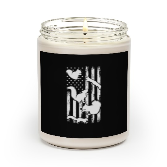 Cute Squirrel US Flag Squirrel American Flag Scented Candles