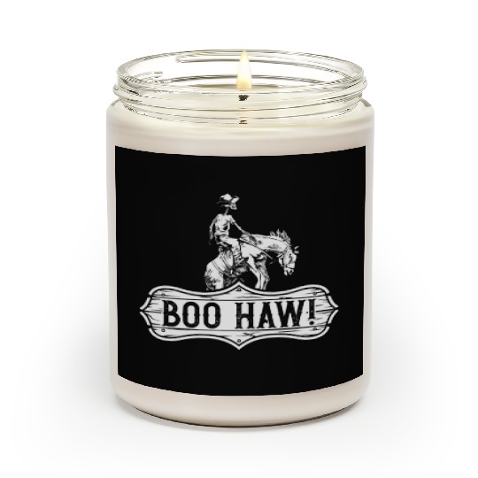 Cowboy Halloween Boo Haw Western Skeleton Rider Scented Candles