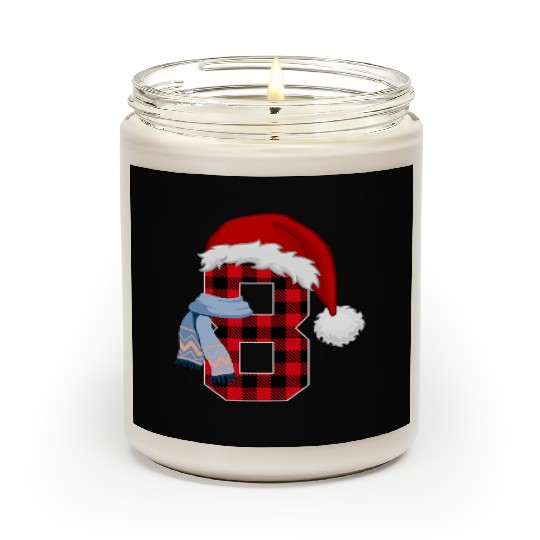 Number 8 Christmas Plaid Xmas Outfit For Boys Kids Scented Candles