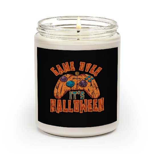 Game Over Its Halloween Spooky Game Vintage Retro Scented Candles