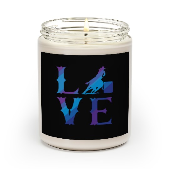 Rodeo Barrel Racing Love Distressed Blue Scented Candles