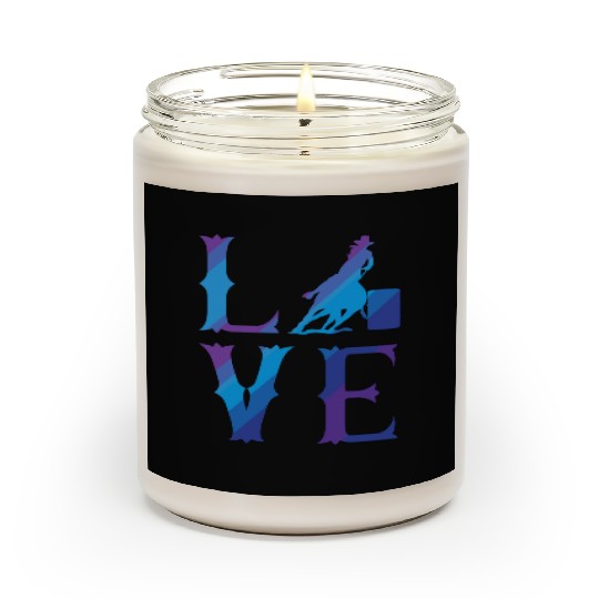Rodeo Barrel Racing Love Distressed Blue Scented Candles