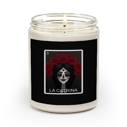 La Catrina Card Day Of Dead Mexican Lottery Card Scented Candles