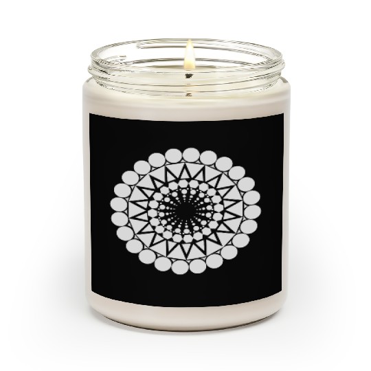 Geometric Triangle Mandala Round Pattern Shape Scented Candles