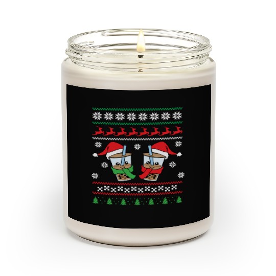 Christmas Bubble Boba Tea Winter Xmas Holiday Scented Candles
