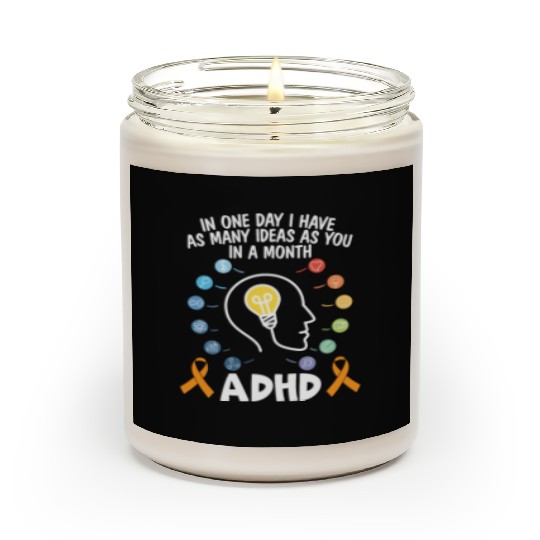 ADHD Warrior Embrace Neurodiversity ADHD Awareness Scented Candles