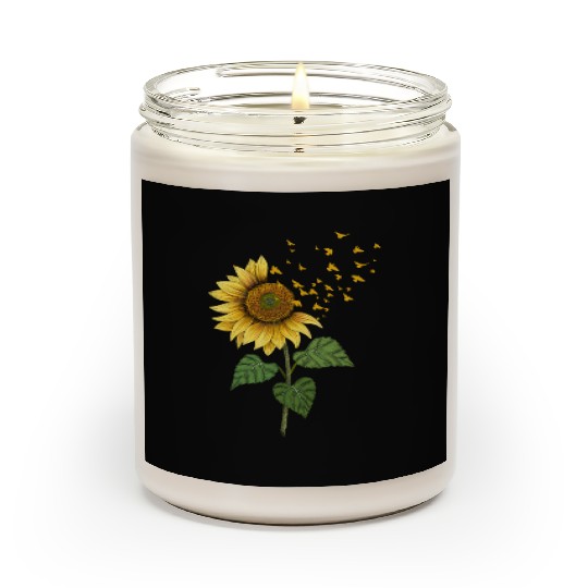 Sunflower Birds Cute Floral Birdwatching Scented Candles