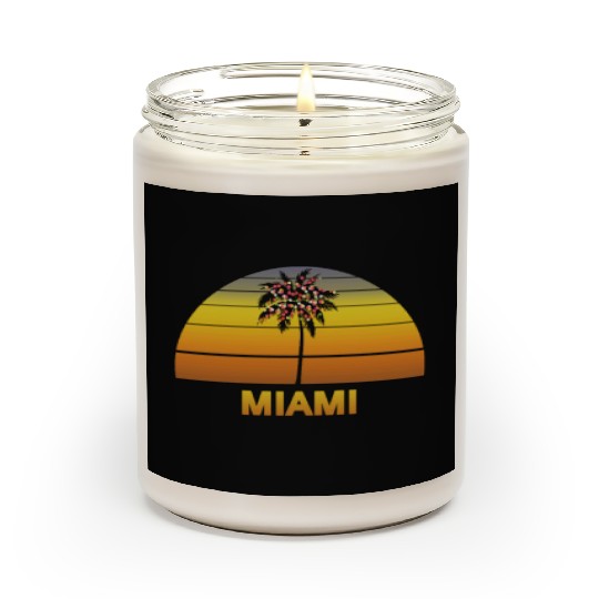 Miami Florida Palm Tree Christmas Lights Family Scented Candles