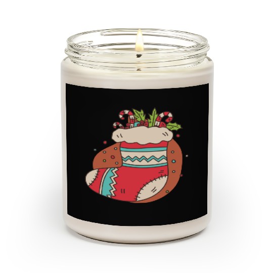 christmas sock with candy canes Scented Candles