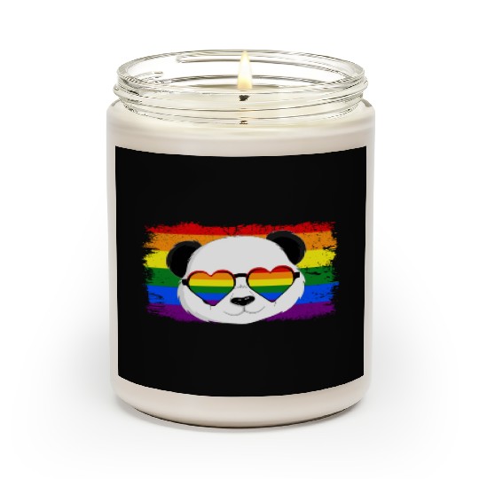 Rainbow Panda Bear LGBT Gay Pride Scented Candles