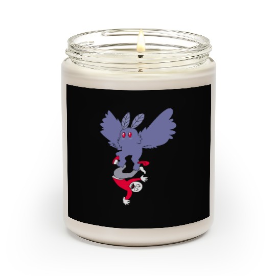 Mothman Abducting Human Goth Cryptid Funny Mothman Scented Candles