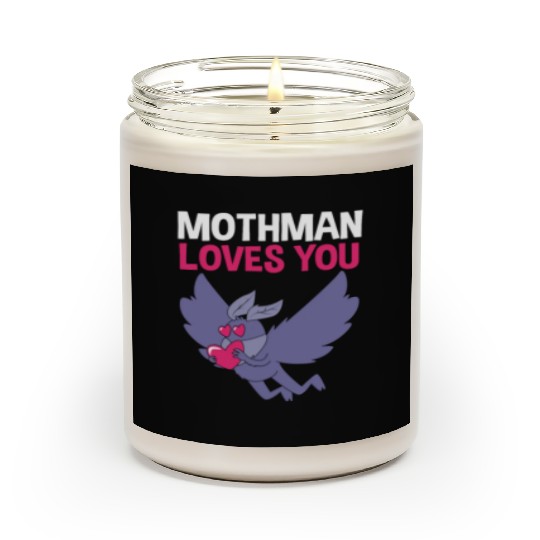 Mothman Loves You Valentines Day Cryptid For Women Scented Candles
