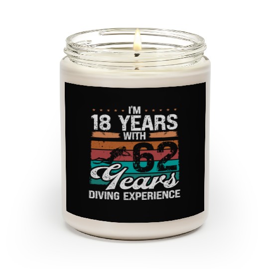 80 Birthday Idea Scuba Diving 80 Year Old Diver Scented Candles