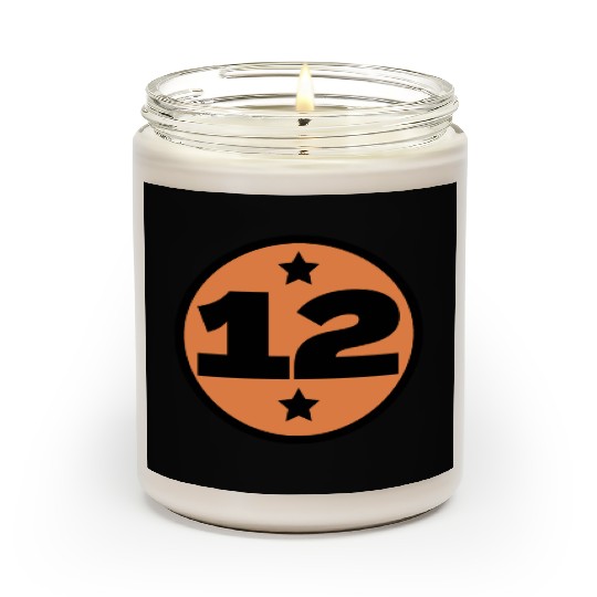 12 Circle Orange Black Birthday Age Scented Candles