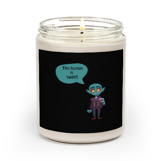 this human is sweet - funny vampire Scented Candles