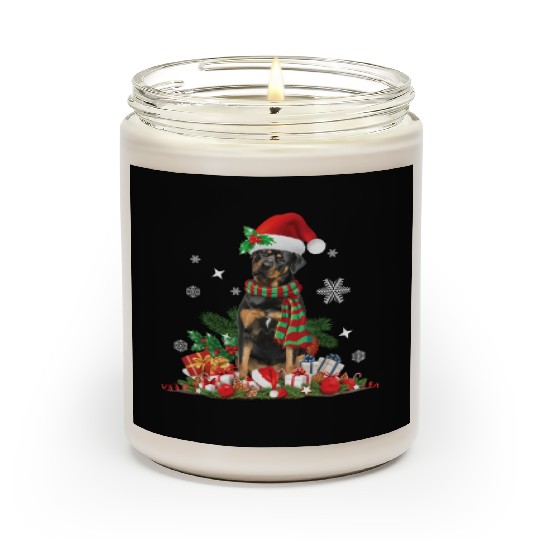 Christmas Rottweiler dog Holiday Rottie Scented Candles