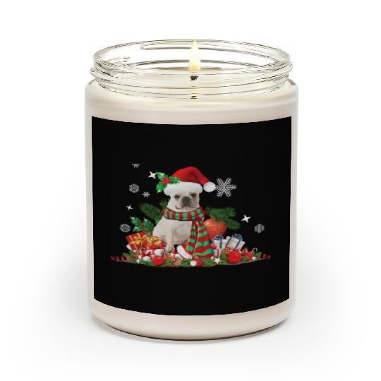 Christmas French Bulldog, Frenchie dog Scented Candles