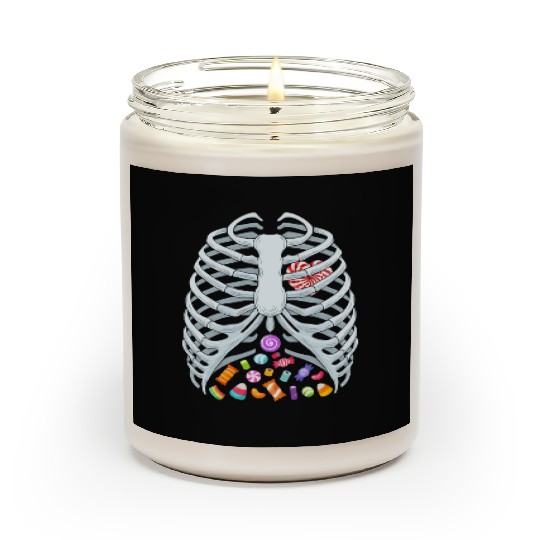 Funny Candy Skeleton Rib Cage Halloween Costume Scented Candles