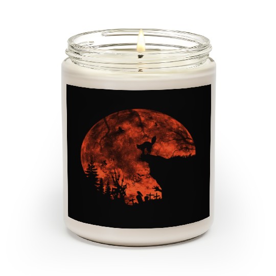 Cat Red Moon trick or treat Bats Forest Funny Hall Scented Candles